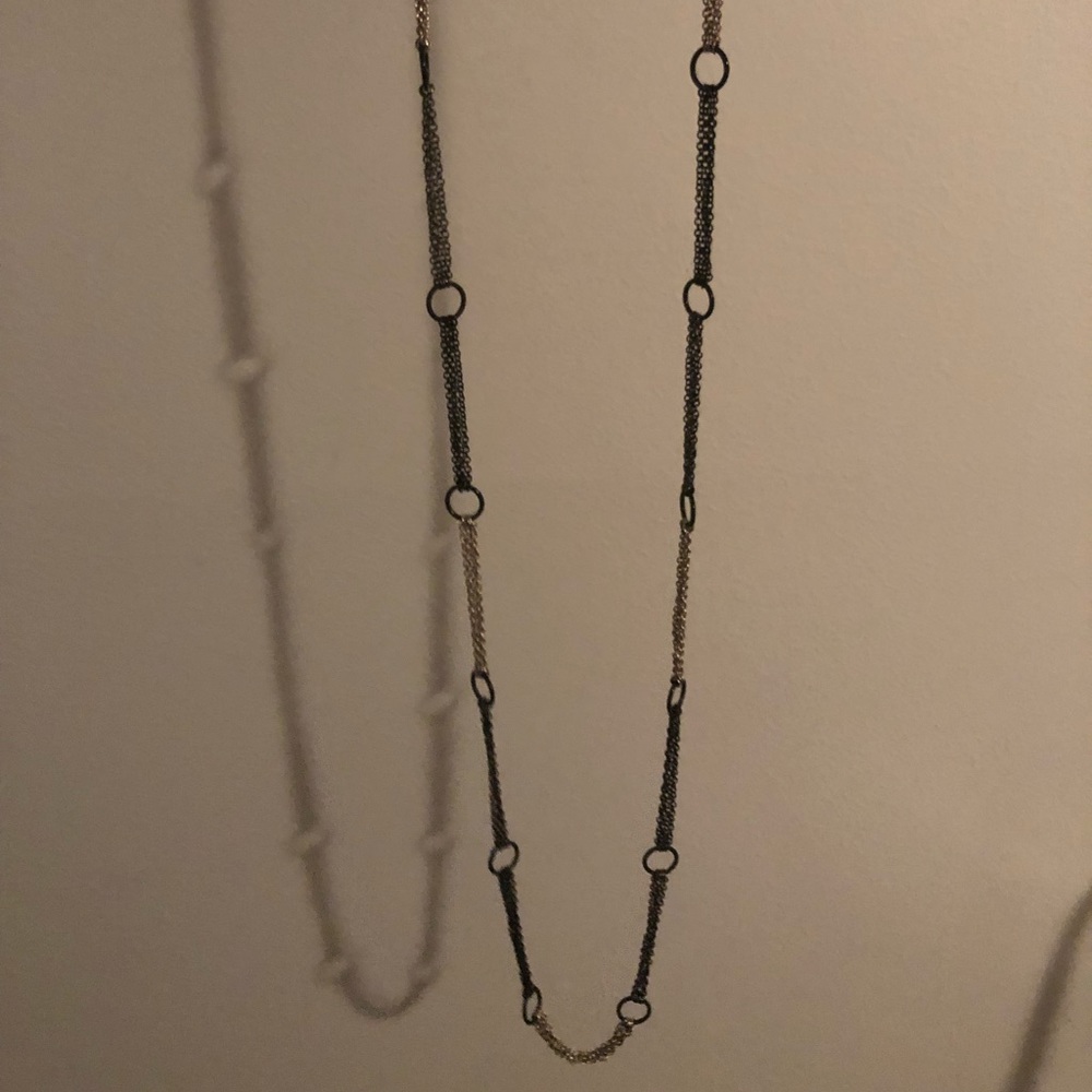 Silver & black necklace